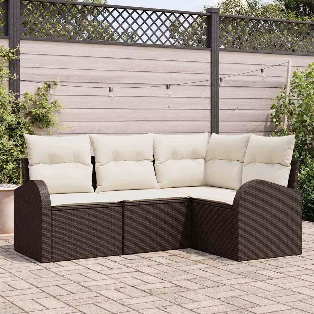 Maison Exclusive - Set Divano da Giardino Marrone polyrattan