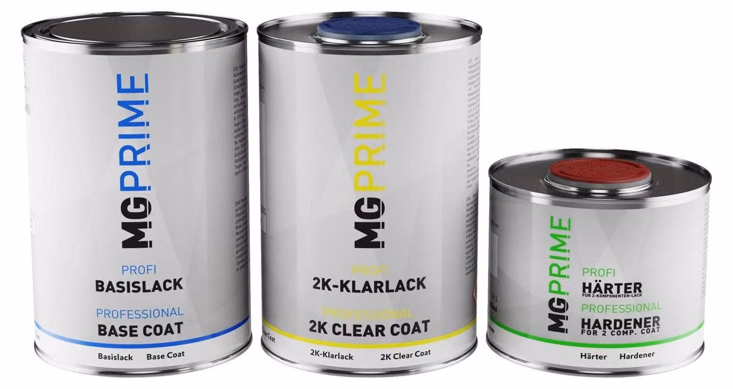 Set di vernici spray grigio perla RAL 9022, capacità 2,5 litri, con vernice trasparente a due componenti