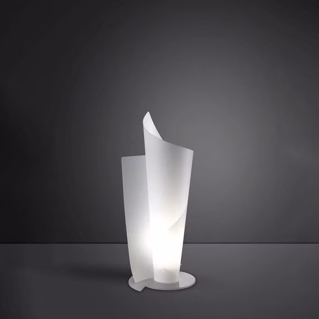 Lampada da scrivania moderna Vela Polilux Linea Zero bianca con 1 luce E27, Altezza: 70 cm