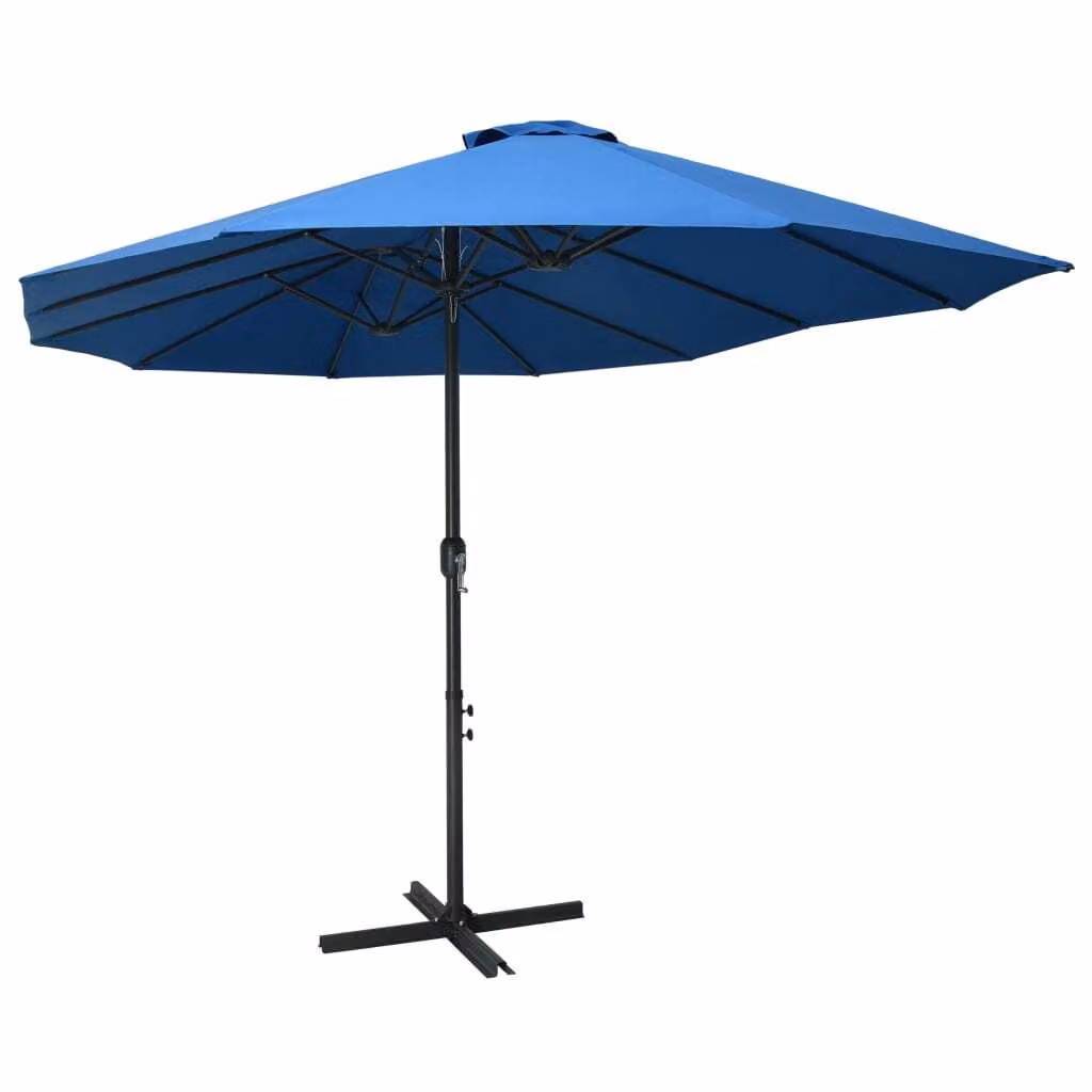 The Living Store Ombrellone con palo in alluminio 460x270 cm Blu
