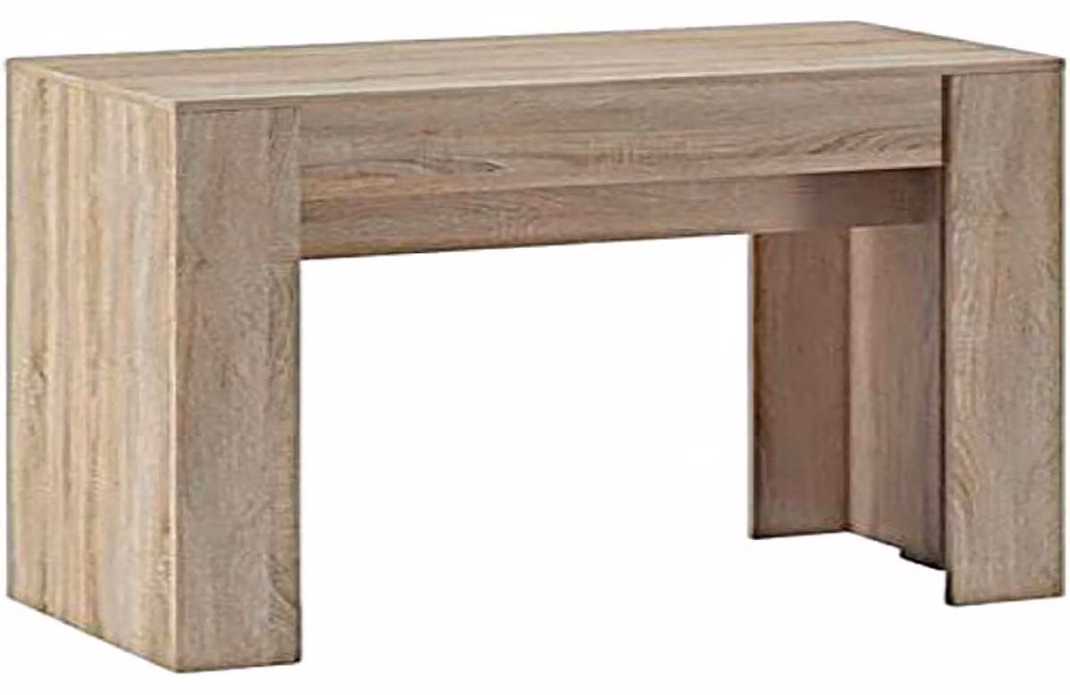 Consolle estendibile fino a 237 cm, finitura effetto legno di quercia, dimensioni 78x90x50 cm