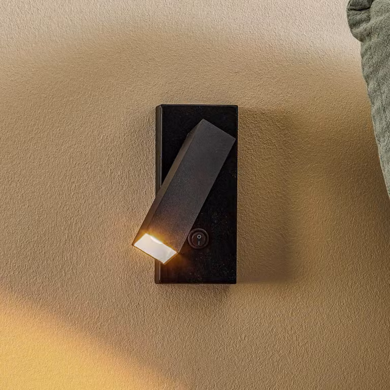 Faretto da parete Rai, orientabile, nero Rai Argon, dimmerabile, Nero, Soggiorno / Sala da pranzo, Metallo, Moderno, Faretto
