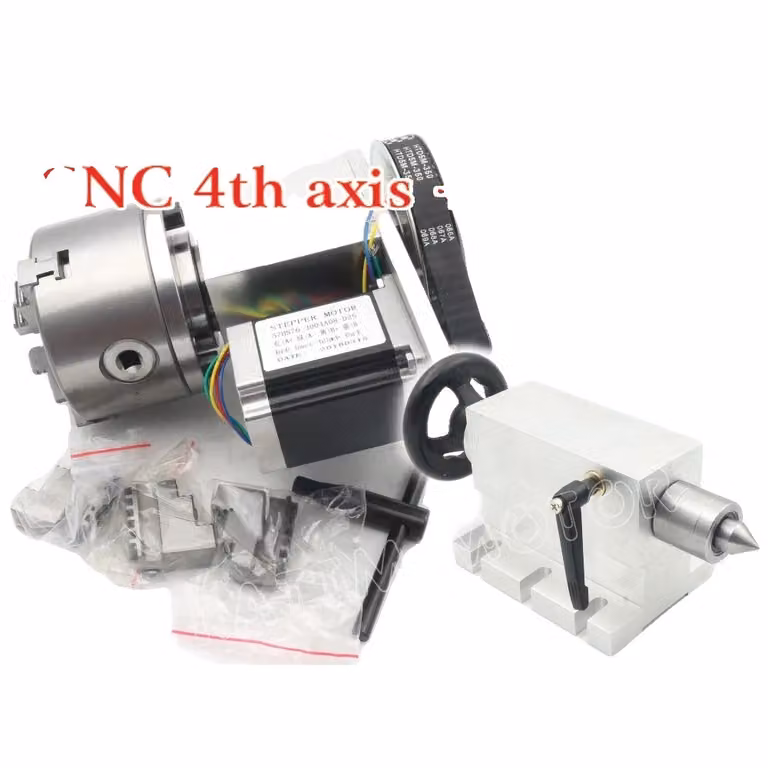 Componente CNC, mandrino a tre ganasce, set di assi rotativi, oro