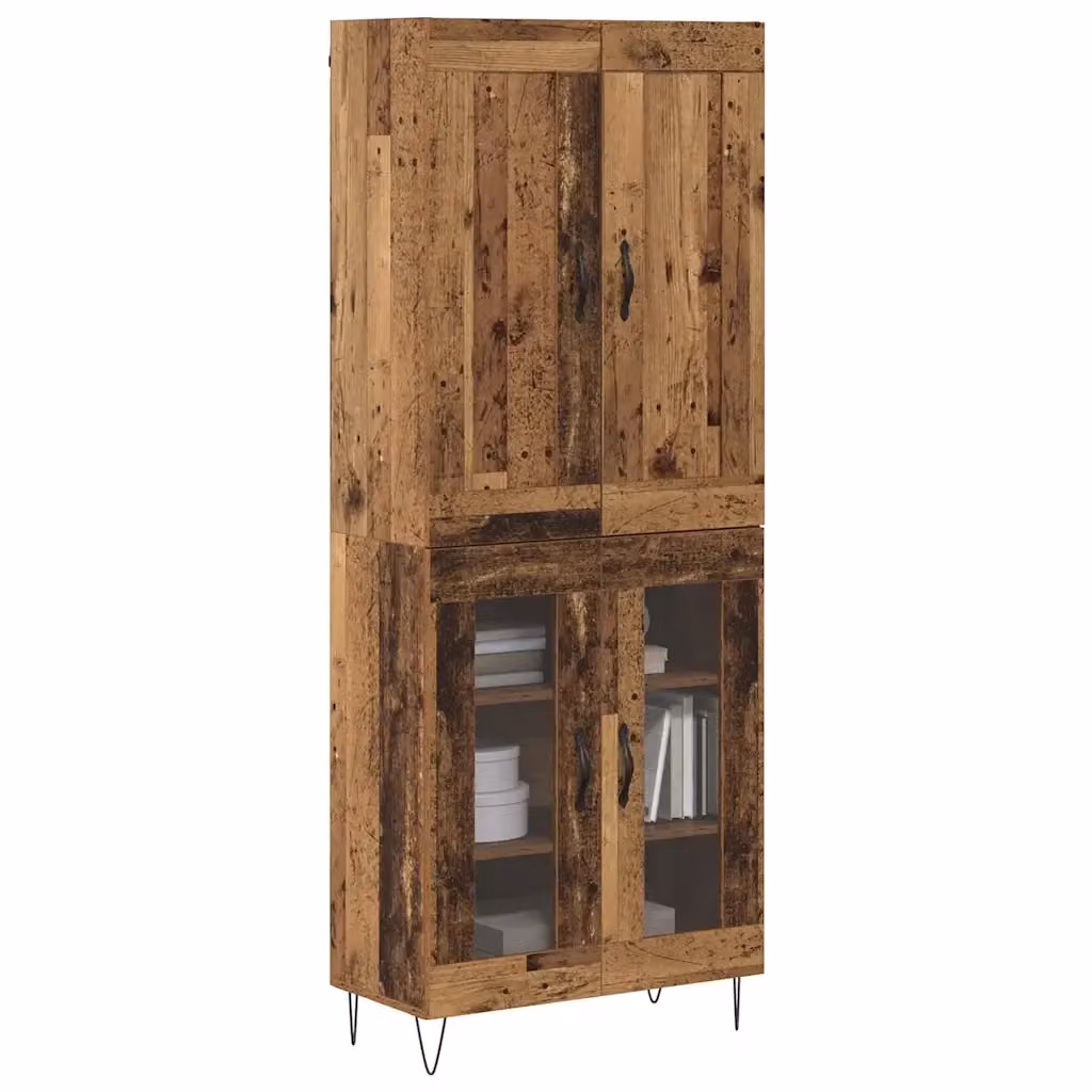 vidaXL Credenza Moderna in Legno e Metallo Marrone L: 69,5 cm, P: 34 cm, H: 180 cm – 2