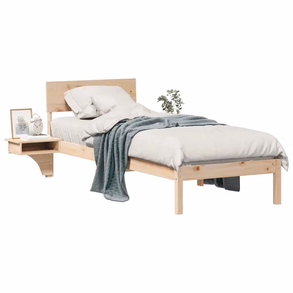 Struttura letto in pino massello marrone con giroletto DESIGN IN L/P/H: 140 x 200 x 73 cm – 2