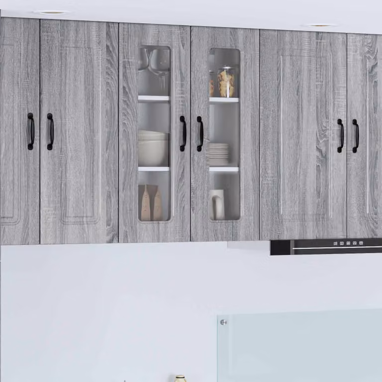 vidaXL Pensile da cucina Kalmar moderno Grigio, L: 60 cm, P: 31 cm, H: 80 cm