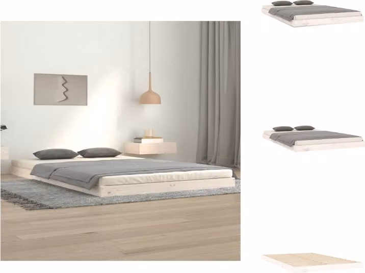 vidaXL Letto in legno massiccio bianco 120x200 cm pino - Letti e strutture letto