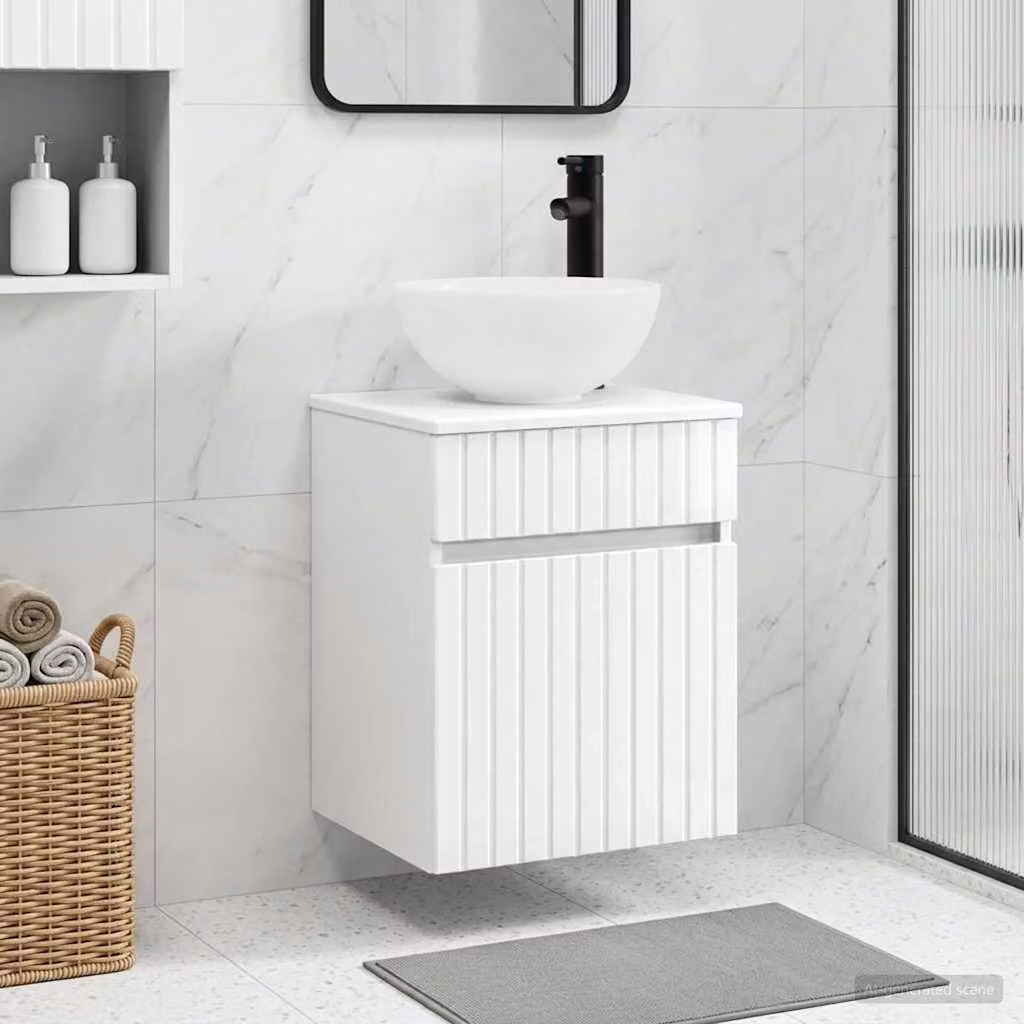 Mobile lavabo da parete vidaXL Bianco Lucido L: 39 cm, P: 41 cm, H: 64,5 cm