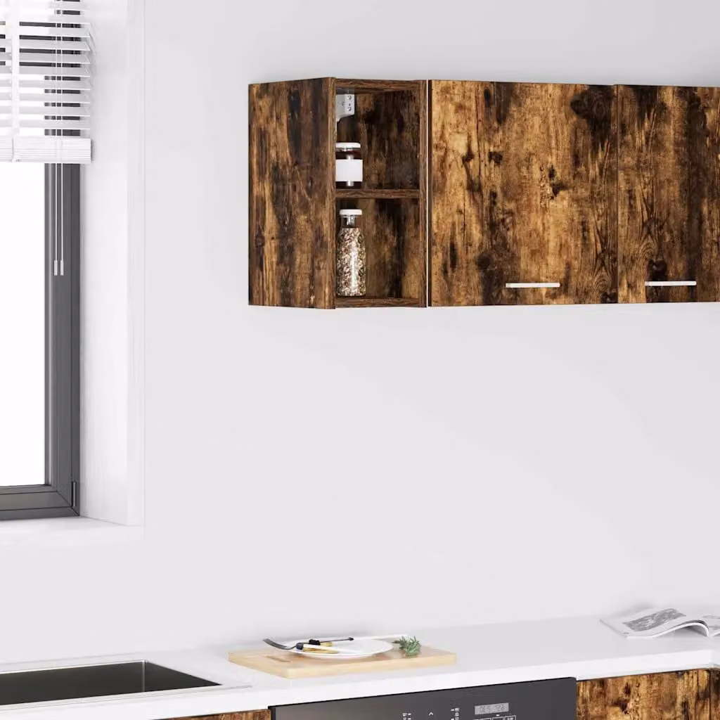 Armadio pensile da cucina vidaXL in legno rovere fumé con ante a battente, L/P/H: 29,5 x 20 x 40 cm
