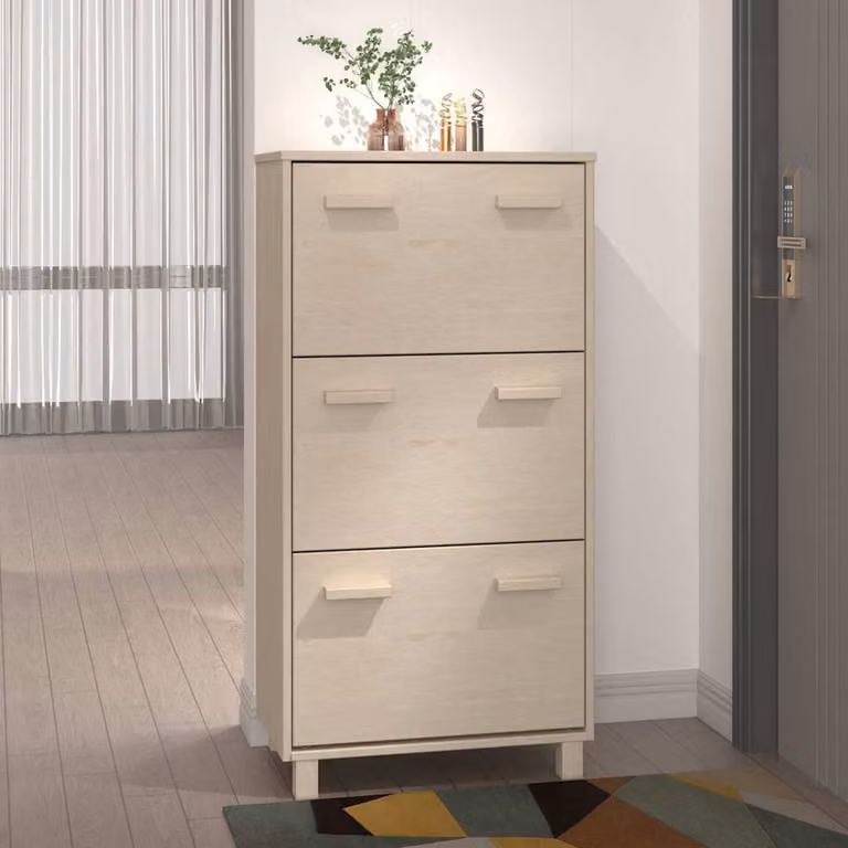 Scarpiera moderna vidaXL HAMAR color ambra in legno di pino, L/P/H: 59,5 x 35 x 117 cm
