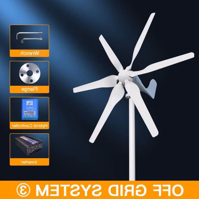Turbina eolica - Generatore eolico - Sistema di energia eolica - Energia sostenibile - Potenza di 3000W - Basso punto di avviamento