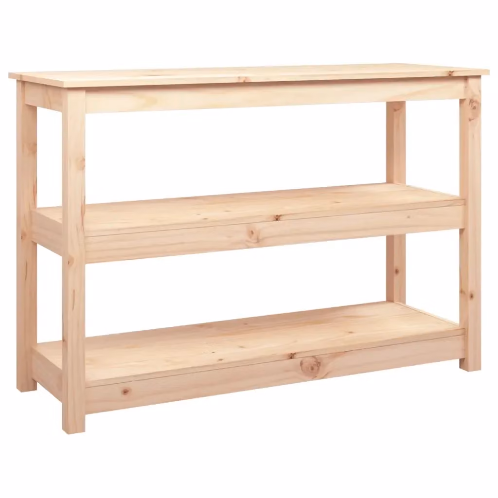 Tavolo Consolle vidaXL in Legno Massello di Pino Beige L/P/H: 110 x 40 x 74 cm – 2