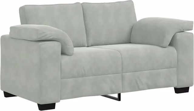 Divano | Divano da soggiorno | Sofa Divanetto Grigio Chiaro 160x77x82 cm in Velluto