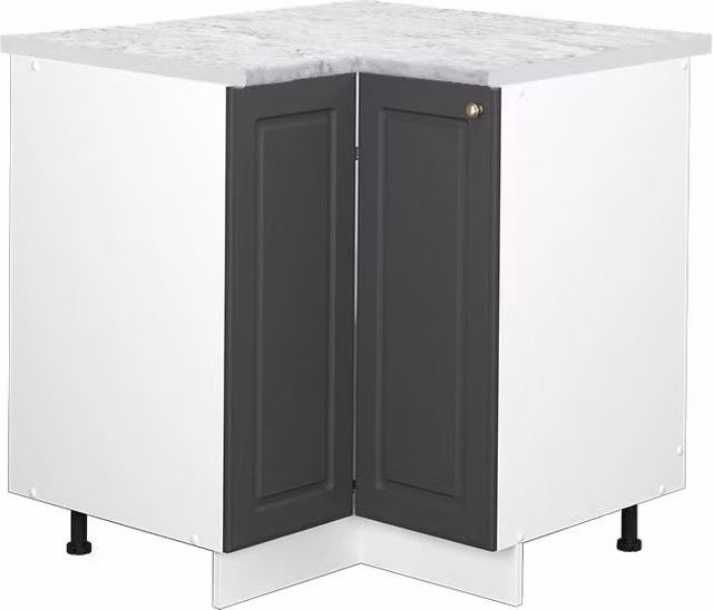 Mobile ad angolo cucina Fame-Line Antracite-oro/Bianco 80.5 cm, PL Marmo Vicco