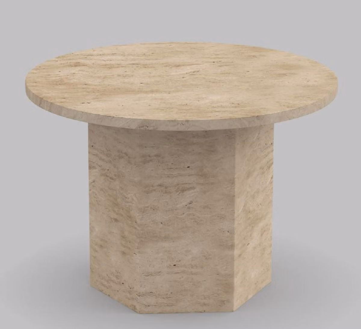 Casa Padrino tavolino beige Ø 60 x H. 40 cm - Tavolo da salotto moderno rotondo in pietra naturale - Mobili da salotto