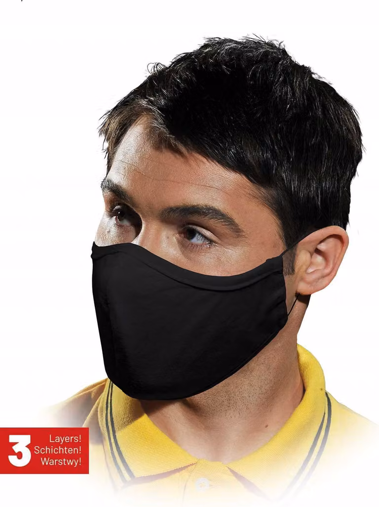 Mascherina riutilizzabile / Nero / MAS-SAFERB