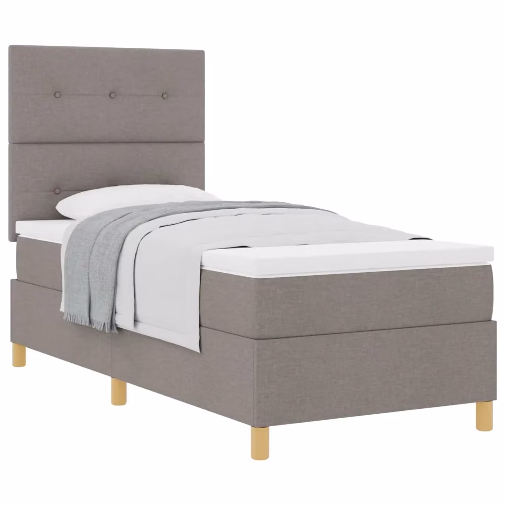 Letto a molle con testiera Talpa vidaXL in tessuto grigio L: 90 cm, P: 200 cm – 2