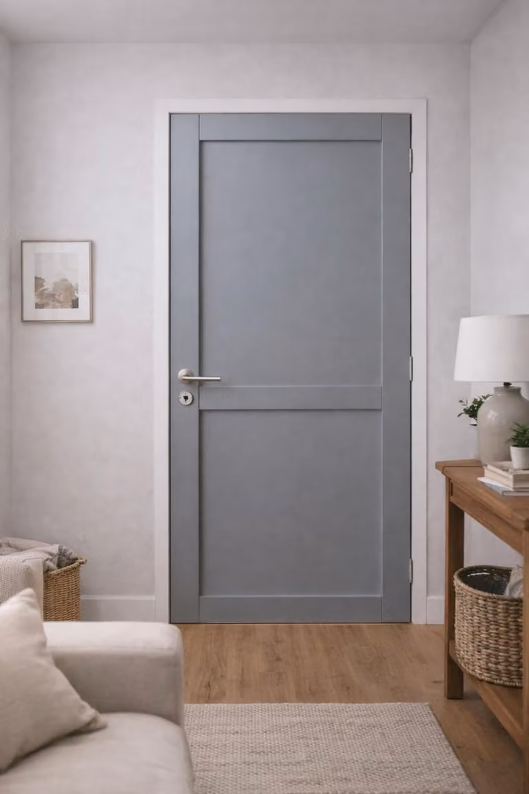 Bloc Porta Athena Grigio Chiaro 2 Pannelli H204 x L73 cm Fianchi Tableau P.giusto, maniglia Pomerol GD MENUISERIES