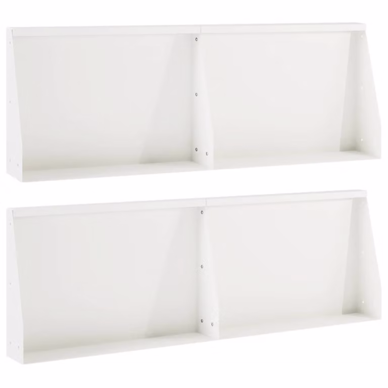 Set di 4 aiuole rialzate vidaXL in acciaio bianco per giardino e prato, L: 60 cm, P: 12 cm, H: 50 cm