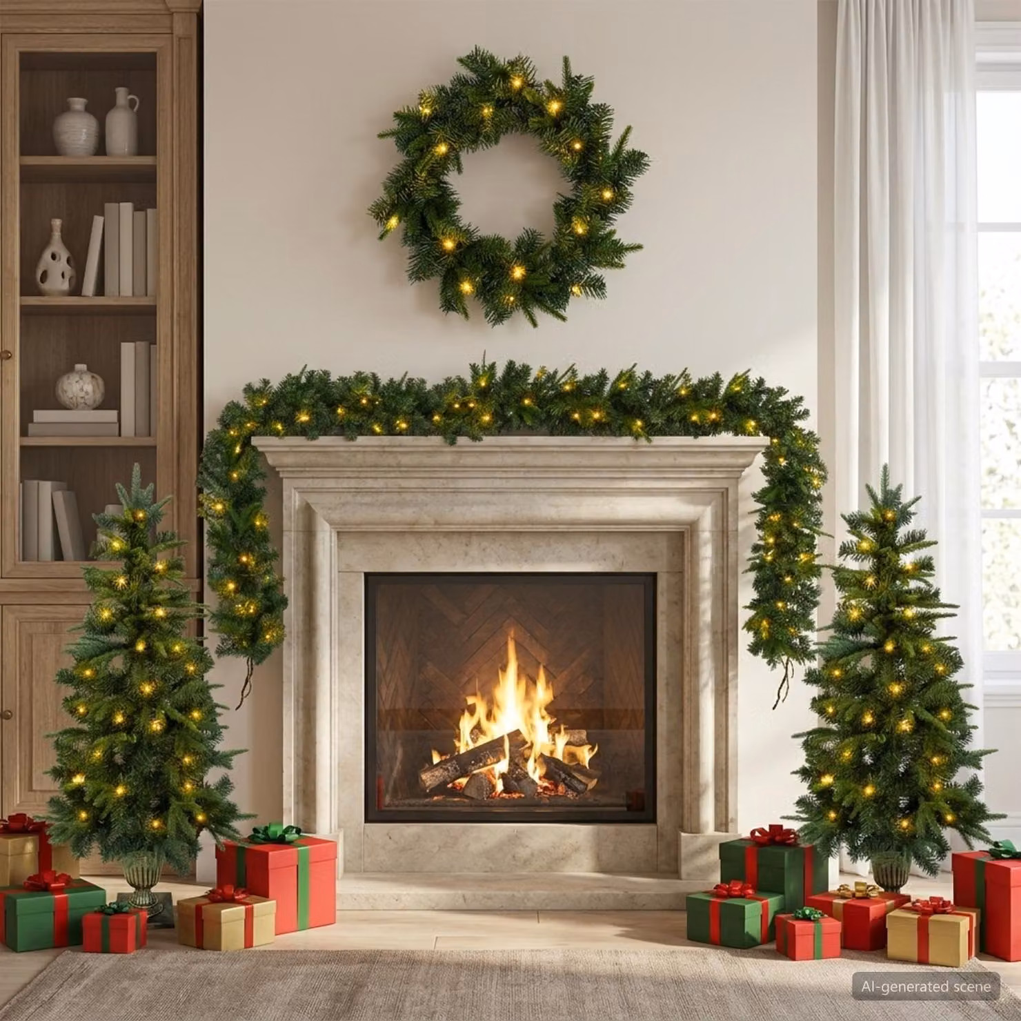 vidaXL Set mini alberi di Natale 120 cm 275 LED Bianco caldo PVC e PE