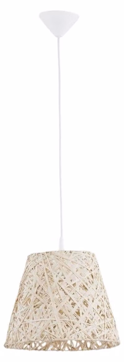 Lampada a sospensione Cannuccia beige 1xE27x60W vimini / rattan / paglia dim.: 120x32x30 cm IP20 Alfa