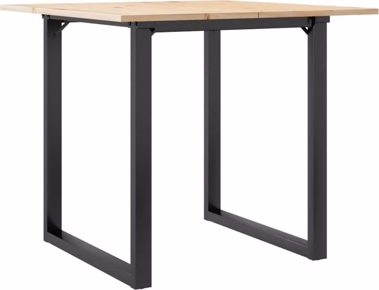 Tavolo da Pranzo Telaio a O 80x80x75 cm Legno Pino e Acciaio