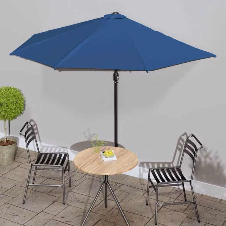 Ombrellone da balcone vidaXL in alluminio e poliestere blu L: 300 cm, P: 155 cm, H: 223 cm