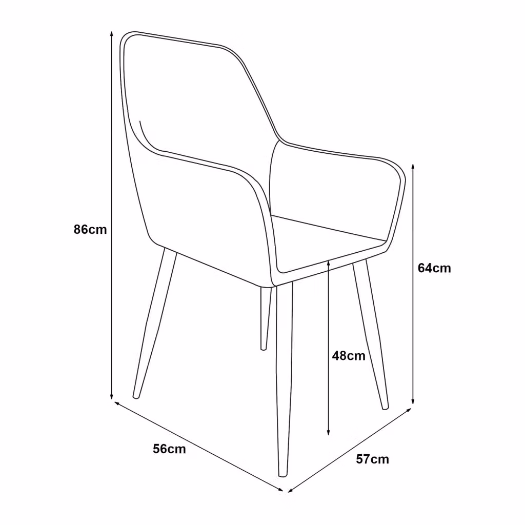 Set di 2 sedie da pranzo in velluto grigio scuro stile scandinavo en.casa H 86 x L 57 x P 56 cm – 2