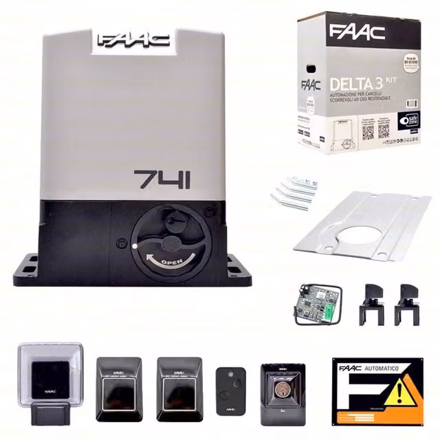 KIT AUTOMAZIONE PER CANCELLI SCORREVOLI 230V DELTA 3 900KG FAAC COD. 105630445