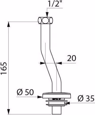 Delabie Spülrohr für Urinal G1/2 D35mm