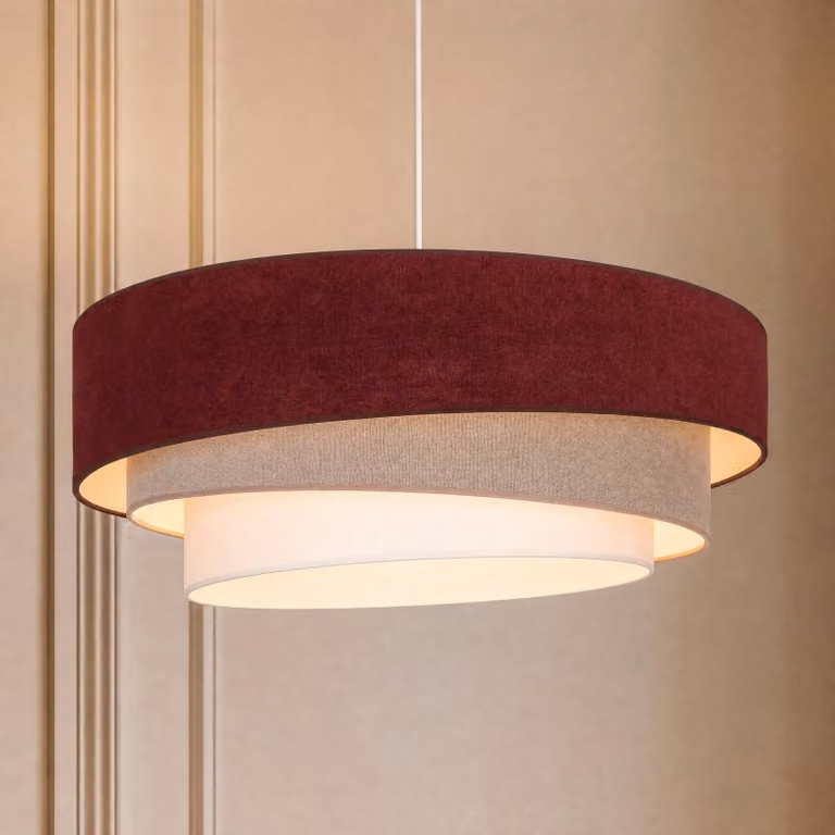 Lampada a sospensione Trio Duolla, Soggiorno / Sala da pranzo, Tessuto / Stoffa / Seta, Giovanile, Lampada a sospensione