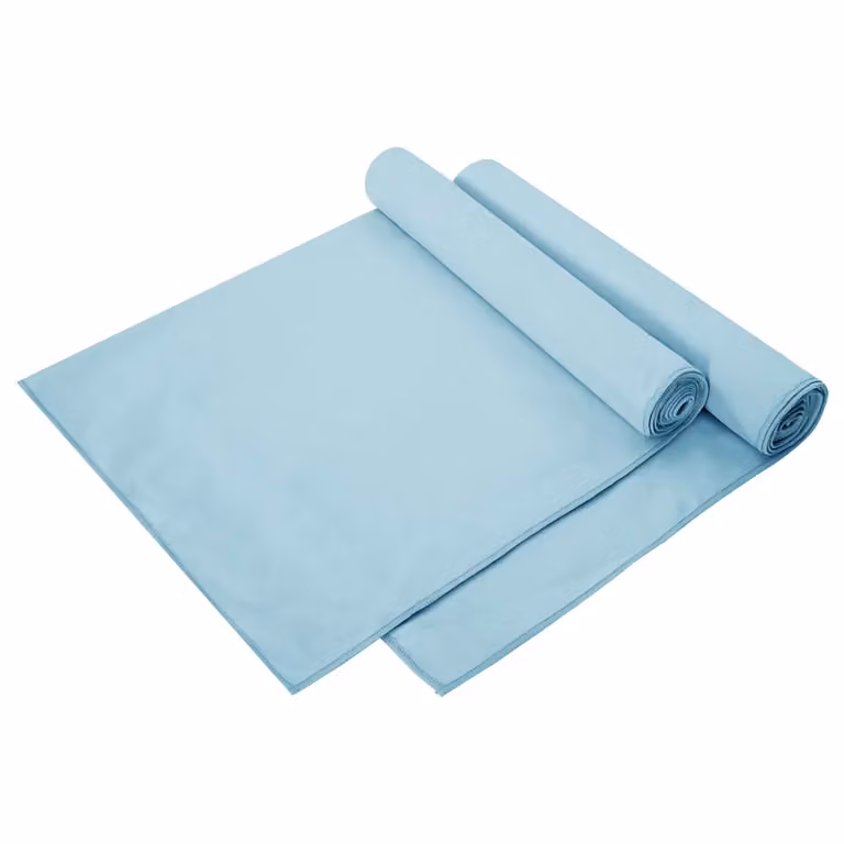 Set di 2 asciugamani sportivi in microfibra vidaXL blu, morbidi e ad asciugatura rapida, L: 140 cm, P: 70 cm