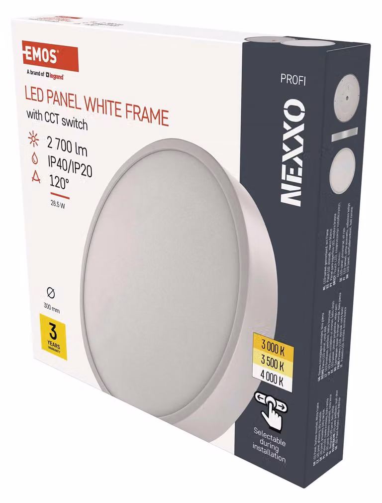 EMOS Apparecchio LED NEXXO bianco, 30 cm, 28,5 W, bianco caldo/neutro, ZM5153