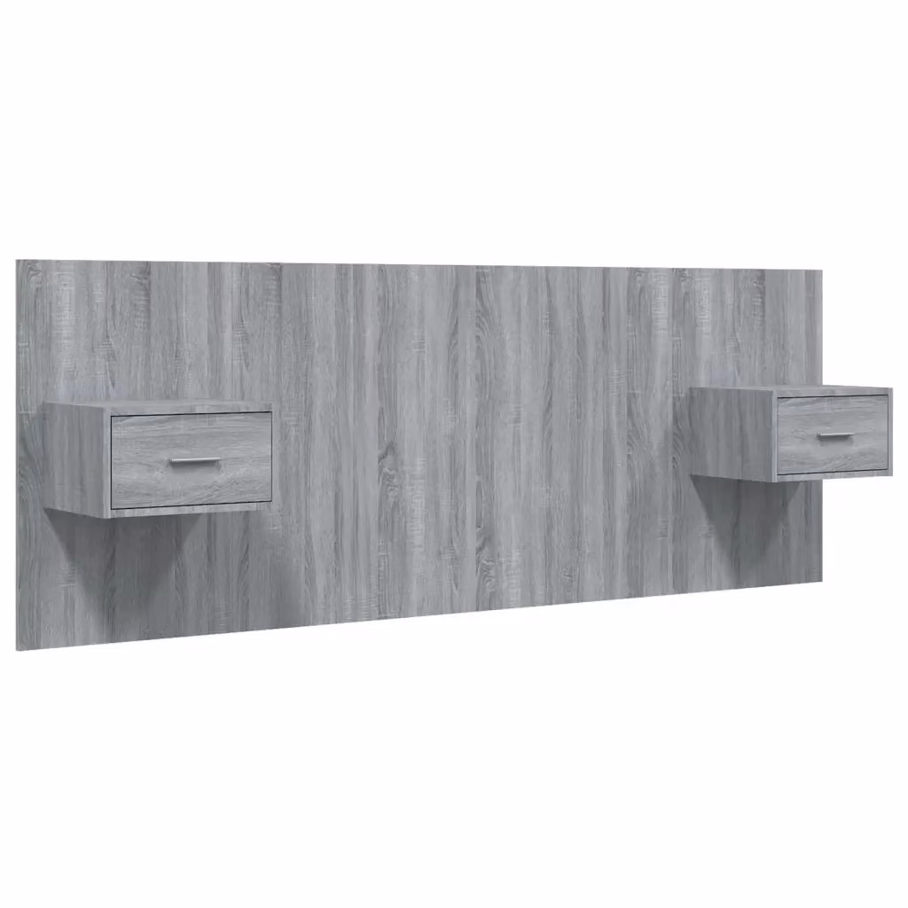 Testiera Letto con Comodini e Contenitore Design Mania in Legno Multistrato Grigio Sonoma L: 120 cm, H: 80 cm, P: 80 cm – 2