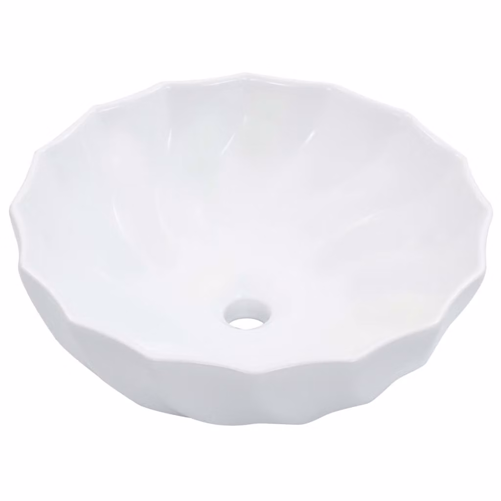 Lavandino 46x17 cm in Vetroceramica Bianco