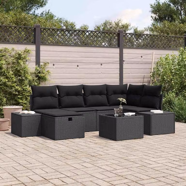 Maison Exclusive - Set di divani da esterno, 6 pezzi, in rattan sintetico