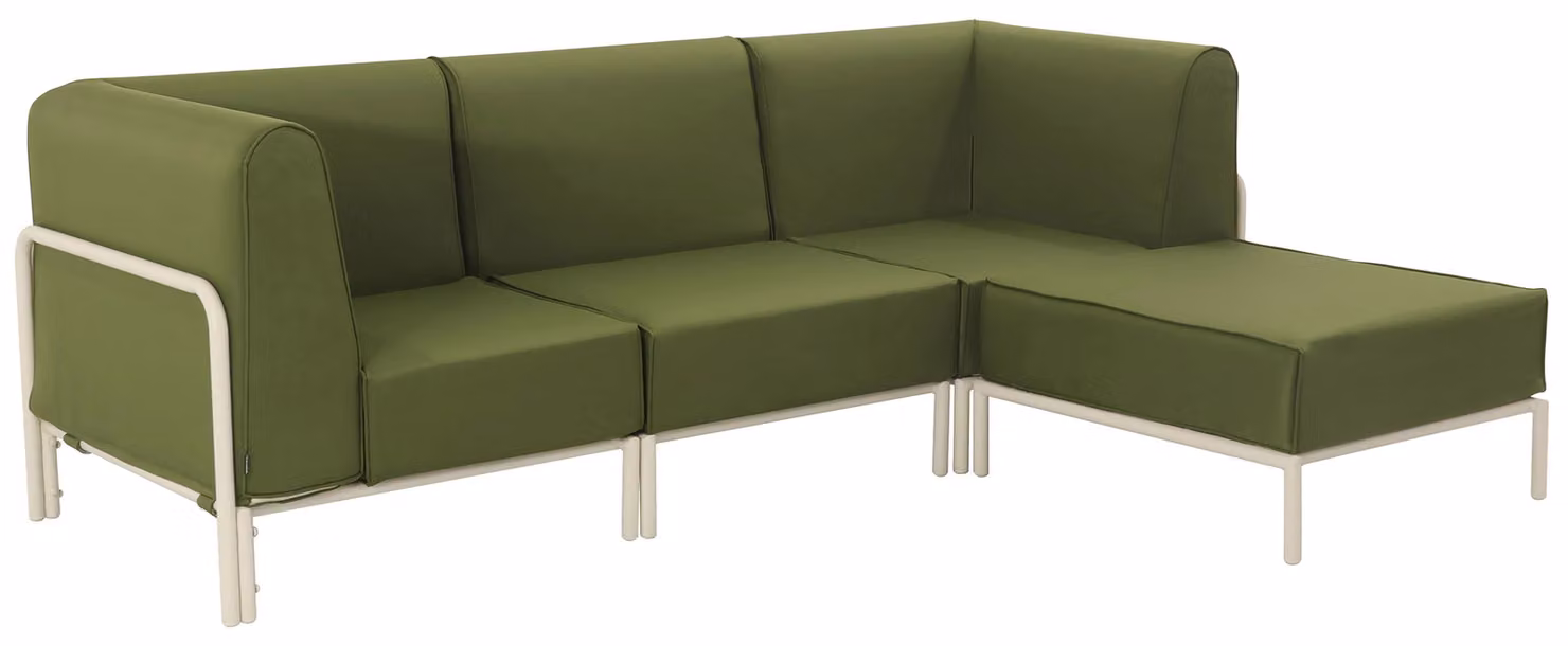 Set modulare di mobili da giardino bassi 4 posti verde kaki - Oviala Patio