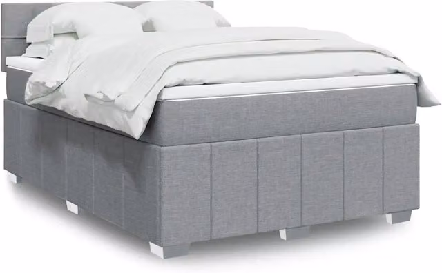 Letto Ibrido vidaXL con Materasso Grigio Chiaro e Illuminazione Sotto il Letto L/P: 160 x 200 cm