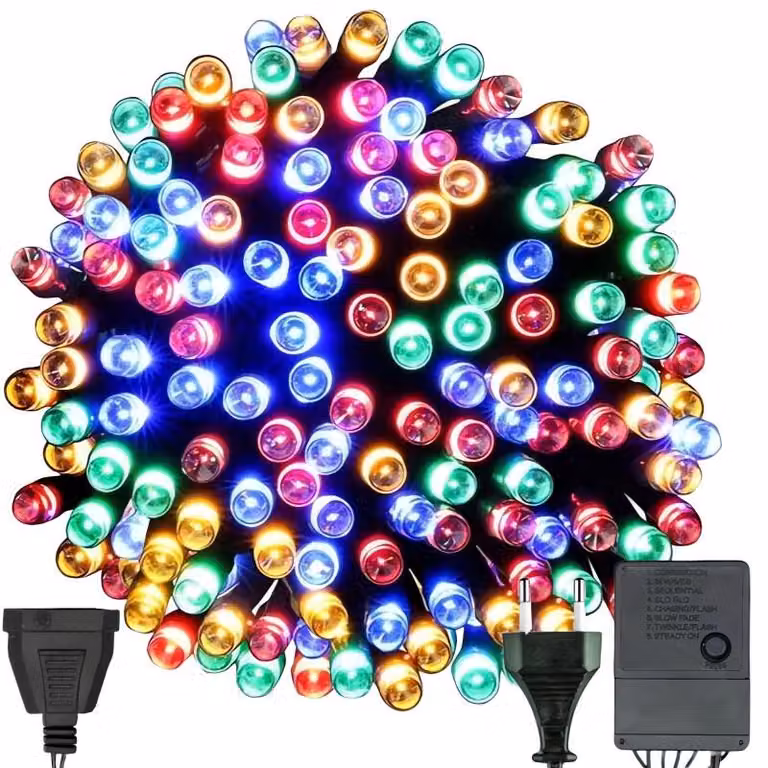 Verk 26214 Luci natalizie 200 LED, 8 programmi, 12 m, multicolore