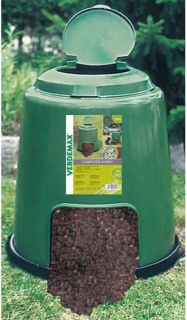 Compostiera da giardino rapida Rama Create verde 280L Ø80 x H80 cm