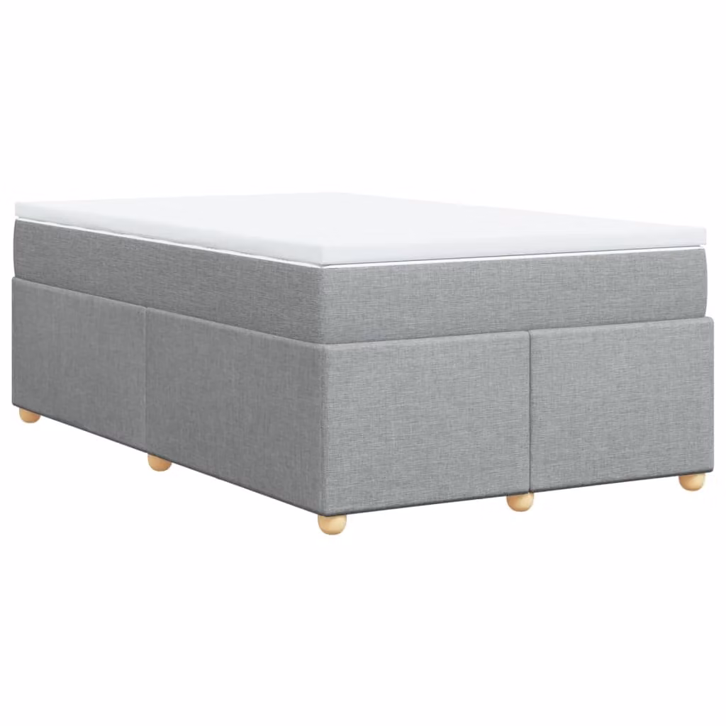 Giroletto a Molle con Materasso Grigio Chiaro 120x190cm Tessuto