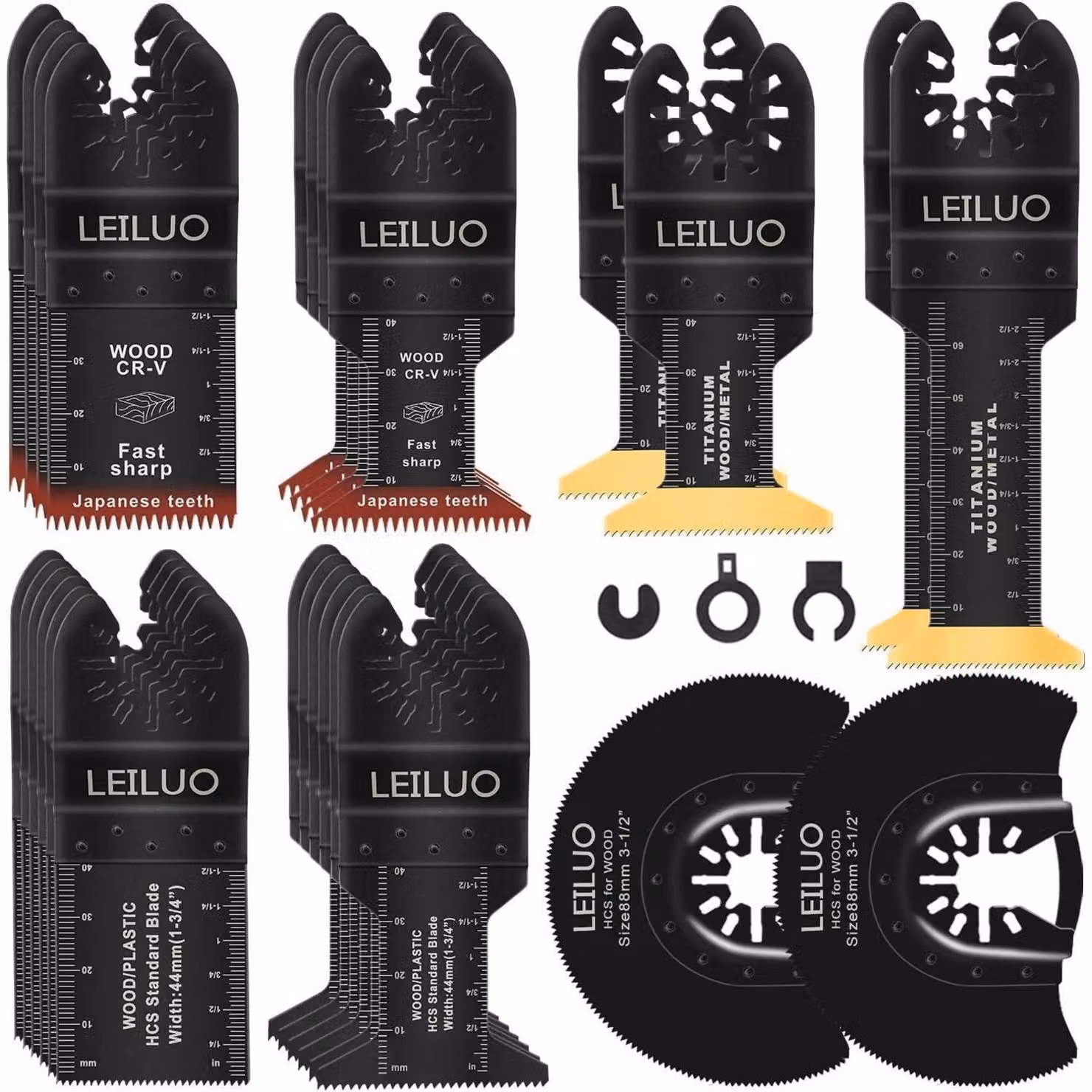 Set di lame per utensili multifunzione, 29 pezzi, accessori universali per utensili oscillanti, con custodia, compatibile con Einhell, Makita, Dremel, Parkside