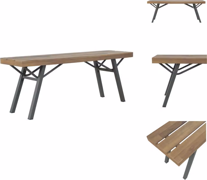 vidaXL Panchina da giardino 120 cm in legno massiccio di acacia - Panchine da giardino