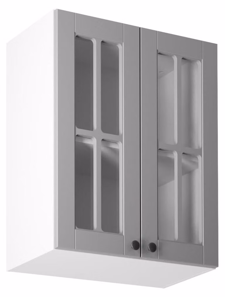 Pensile in vetro LUMEA - larghezza 60 cm, grigio/bianco