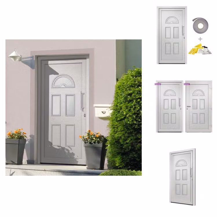 vidaXL Porta d'ingresso bianca 88x200 cm - Porte d'ingresso