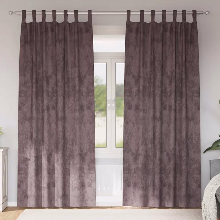 Set di 2 tende oscuranti in velluto vidaXL marroni con isolamento termico, H: 225 cm x L: 140 cm