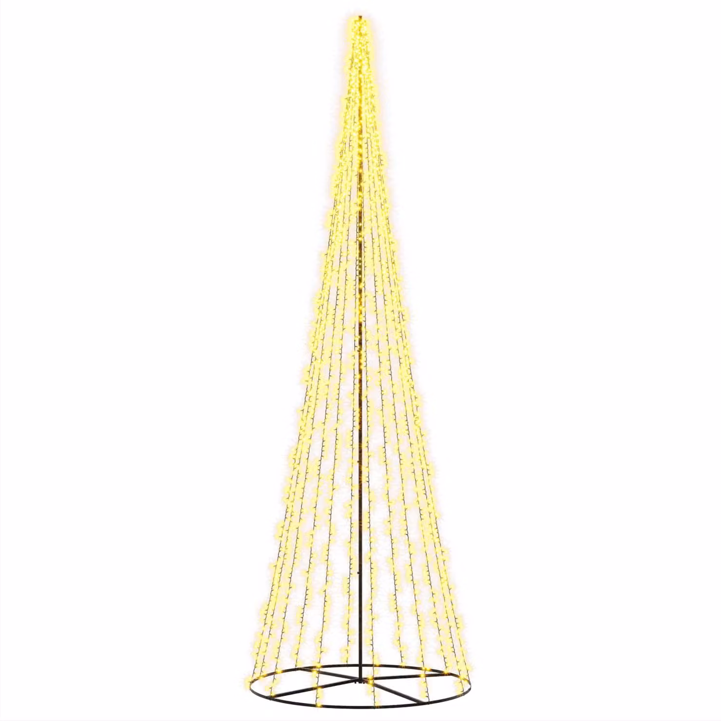 Albero di Natale a LED, altezza 485 cm, 3000 LED, luce bianca calda, struttura in acciaio, colore nero