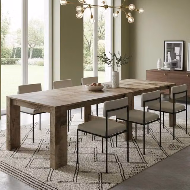 Tavolo da pranzo Anello, Made in Italy, Consolle allungabile fino a 12 posti, con portallunghe, cm 51/300x90h77 Acero