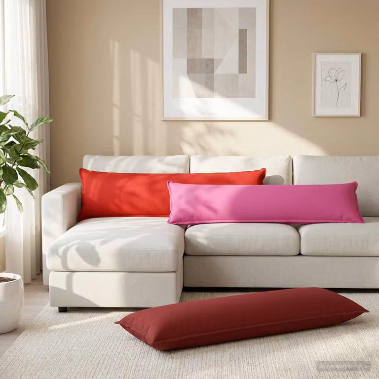 Set di 2 federe vidaXL HOUTEN in poliestere, colore rosso vino, L 145 cm x L 40 cm