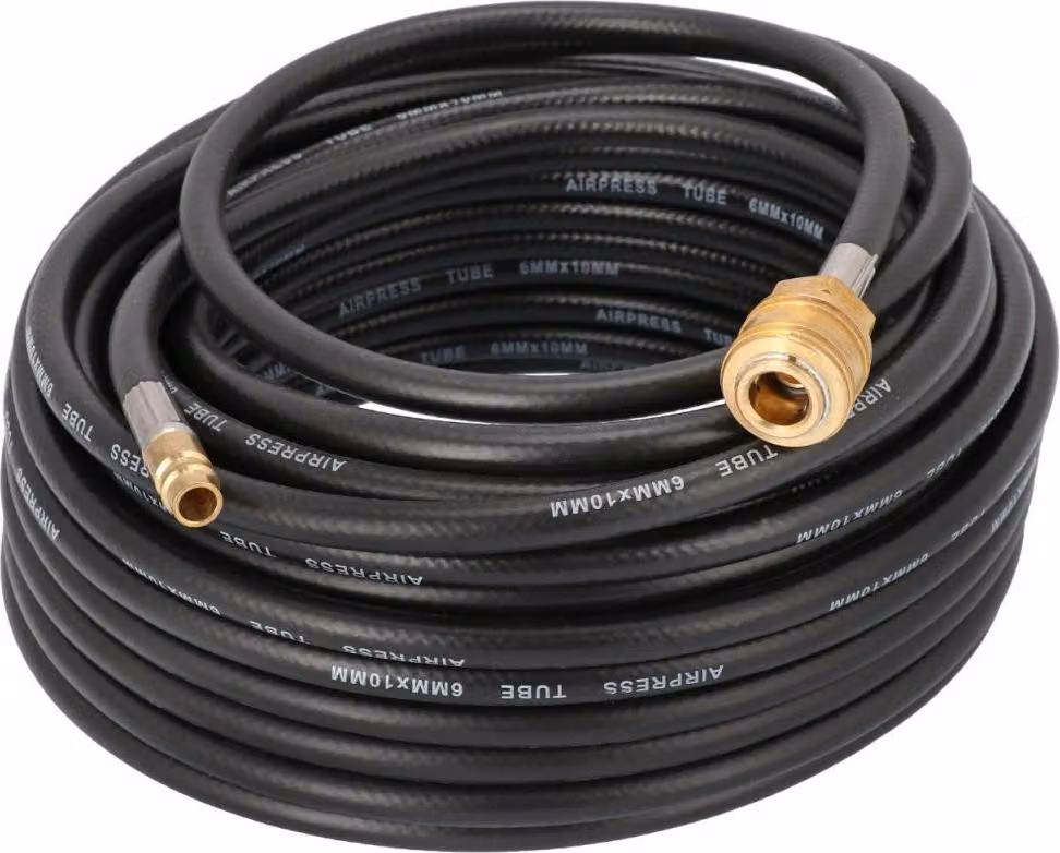 Tubo Pneumatico In Gomma 10×6 Mm, 20 M, Con Rinforzo - Ap 40462